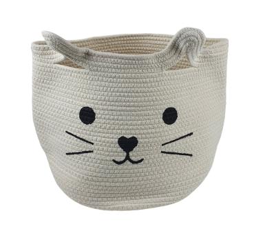 Preview: Aufbewahrungskorb aus Baumwolle in Katzenoptik